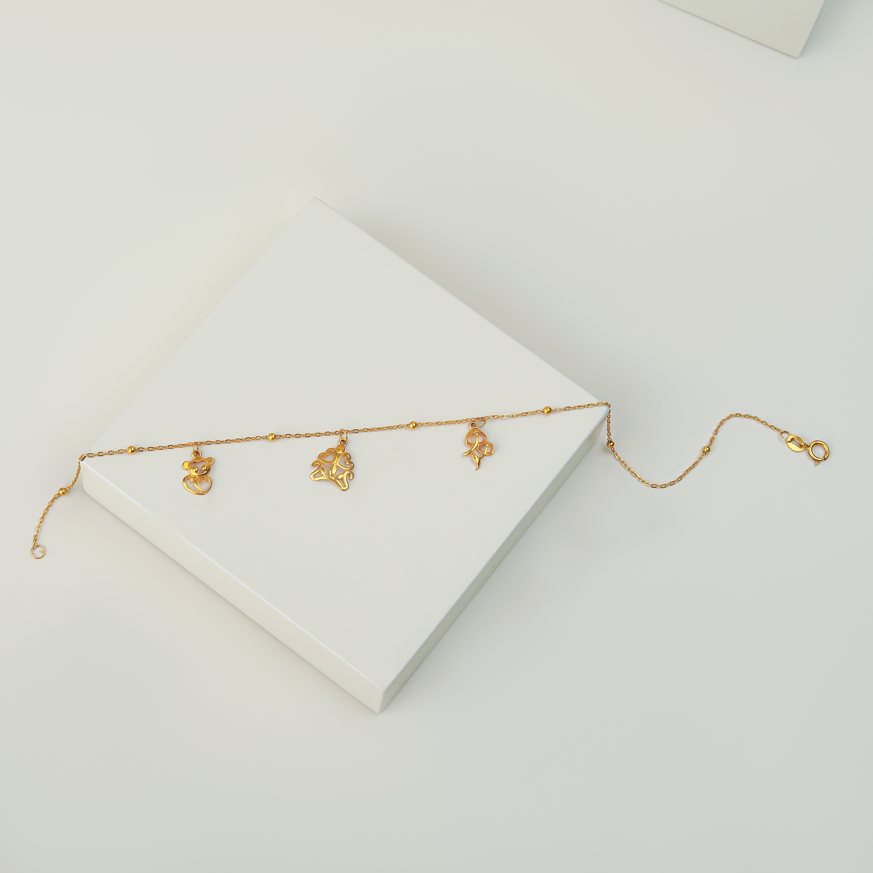 21 karat gold anklet, Turkish made - (H-0860)